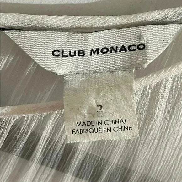 Club Monaco Ayto Sheer Tiered White Mini Dress Women Size 2 - Picture 7 of 7